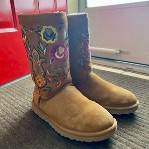 RARE Floral Embroidered Ugg Boots